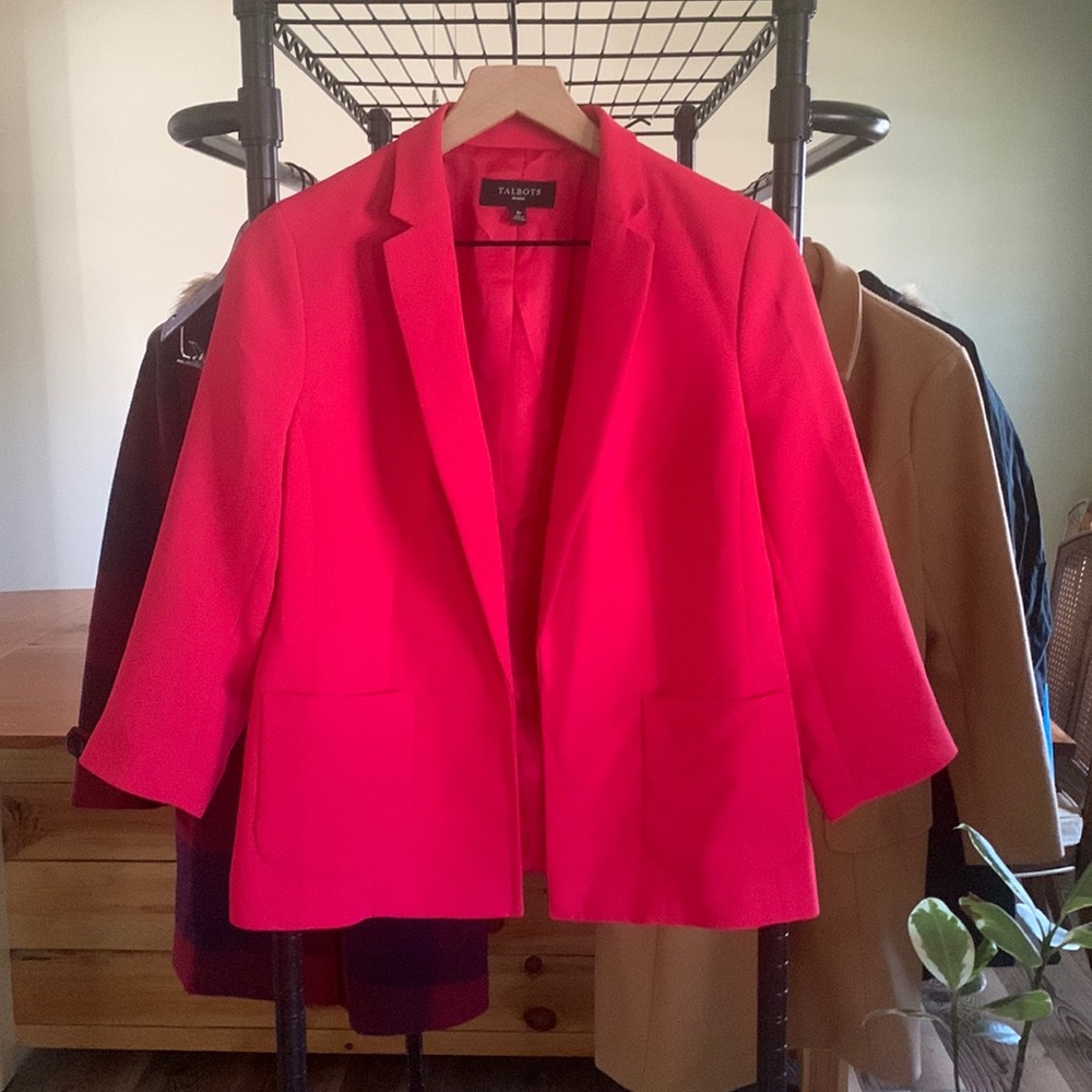 Talbots hot print blazer size 8p